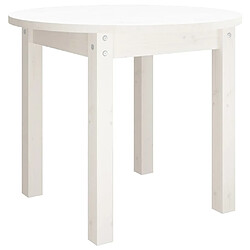 Maison Chic Table basse,Table Console Table d'appoint, Table pour salon Blanc Ø 55x45 cm Bois massif de pin -MN30365