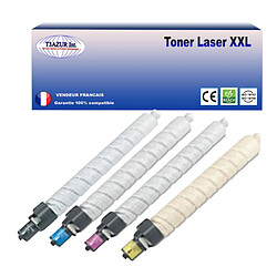 4 Toner compatibles avec Ricoh Aficio MPC3002, MPC3502 (Noir+Couleur) - T3AZUR