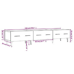 vidaXL Meuble TV sonoma gris 150x36x30 cm bois d'ingénierie pas cher