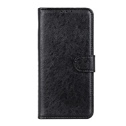 Etui en PU cheval fou couvrant avec support noir pour votre Samsung Galaxy A21s