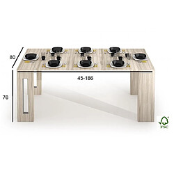 Inside 75 Table console extensible GRANDEZZA chêne jusqu'à 8 couverts avec allonges intégrées