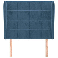 Avis Maison Chic Tête de lit moderne avec oreilles pour chambre - Décoration de lit Bleu foncé 83x23x118/128 cm Velours -MN94659