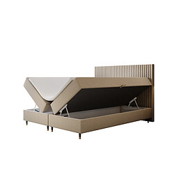 Acheter TRADA Lit double adulte ESTEPONA avec matelas, rangement et surmatelas 140x200 beige