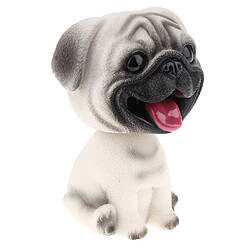 Résine Bobble Head Dog Figurine Toy Home / Car Dashboard Decor White