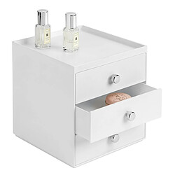 InterDesign Boîte de rangement 3 tiroirs - Blanc - Mini commode