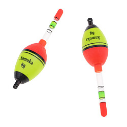 2 pcs lumineux flotteur de pêche vertical rock bouée de pêche en plastique bobber 8g pas cher