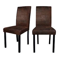 Rendez Vous Deco Chaise Havane marron vieilli (lot de 2)