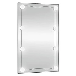 Avis vidaXL Miroir mural avec lumières LED 50x80 cm verre rectangulaire