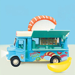 Avis Universal 1: 36 Voiture jouet Food Truck Mini Food Fast Food Pizza Burger Sushi Jouet Homme Métal Voiture Miniature(Bleu)