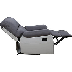 Acheter Habitat Et Jardin Fauteuil relax Lincoln - 90 x 89 x 103 cm - Blanc/Gris clair