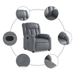 Maison Chic Fauteuil Relax pour salon, Fauteuil inclinable Gris Similicuir -GKD79747 pas cher