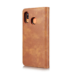 Avis Wewoo Housse Coque Etui en cuir Crazy Horse Texture Flip détachable magnétique avec support et fentes pour cartes et portefeuille Galaxy A20 et A30 Marron