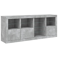 Acheter vidaXL Buffet avec lumières LED gris béton 164x37x67 cm