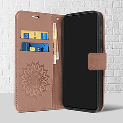 Avis Avizar Étui Samsung A42 5G Portefeuille Support Vidéo Motif Mandala Fleur Rose gold