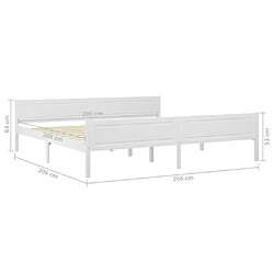 vidaXL Cadre de lit sans matelas bois massif de pin blanc 200x200 cm pas cher