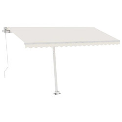 Maison Chic Auvent manuel rétractable,Store manuel de porte avec LED 400x300 cm Crème -GKD61721