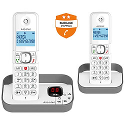 Pack téléphone duo répondeur ALCATEL F 860 VOICE DUO GRIS