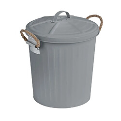 WENKO Poubelle de salle de bain design rétro Gara - 6 L - Gris