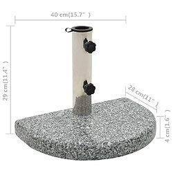 vidaXL Socle de parasol Granite courbe 10 kg Gris pas cher