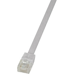 LogiLink Câble patch plat U/UTP, Cat. 6, 20,0 m, blanc ()