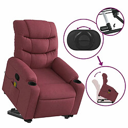 Maison Chic Fauteuil Relax pour salon, Fauteuil inclinable de massage Rouge bordeaux Tissu -GKD99825 pas cher