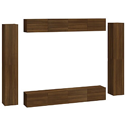 Maison Chic Ensemble de meubles TV 8 pcs | Banc TV Moderne pour salon | Meuble de Rangement - Chêne marron Bois d'ingénierie -MN82311