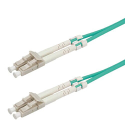 Fox Pathé Europa ROLINE Cordon fibre optique LC/LC - câble FO - câble patch OM3 Duplex anti-halogène Low Loss - turquoise 20 m