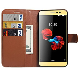 Acheter Wewoo Coque marron pour ZTE A910 Litchi Texture Horizontal Flip PU Housse en cuir avec support & Slots de cartes Portefeuille