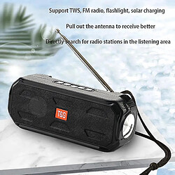 Universal Bluetooth compatible en haut-parleur extérieur portable stéréo basse de musique stéréo basse TWS prend en charge TF / FM Radio / USB / AUX avec lampe de poche