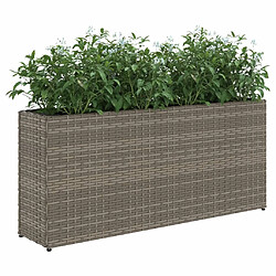 Avis vidaXL Jardinière avec 2 pots gris 90x20x40 cm résine tressée