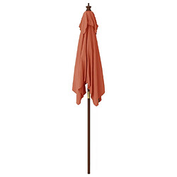 Avis vidaXL Parasol de jardin avec mât en bois terre cuite 198x198x231 cm