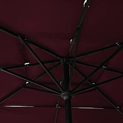 Maison Chic Parasol Jardin | Parasol à 3 niveaux avec mat en aluminium Bordeaux 2,5x2,5 m - GKD11052 pas cher