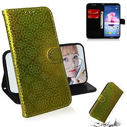 Wewoo Housse Coque Pour Huawei Y5 2018 / Y5 Lite 2018 Couleur unie Boucle magnétique colorée Flip horizontal en cuir PU avec support et fentes cartes et portefeuille et lanière jaune