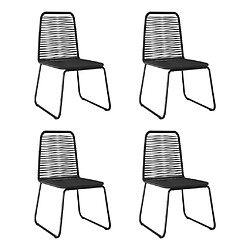 vidaXL Chaises d'extérieur 4 pcs Résine tressée Noir