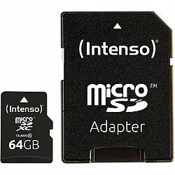 GUPBOO Carte mémoire microSD INTENSO 64GB + adaptateur SD,JL340