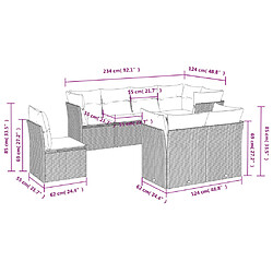 Avis Maison Chic Salon de jardin 8 pcs avec coussins | Ensemble de Table et chaises | Mobilier d'Extérieur gris résine tressée -GKD63683