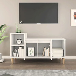 Avis Maison Chic Meuble TV scandinave - Banc TV pour salon Blanc 100x35x55 cm Bois d'ingénierie -MN11307