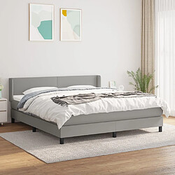 vidaXL Sommier à lattes de lit avec matelas Gris clair 180x200cm Tissu