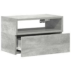 Acheter vidaXL Table de chevet murale gris béton 45x26x28,5 cm