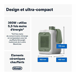 DeLonghi Soufflant céramique DE LONGHI HFX10B03.GR Blanc et Vert pas cher