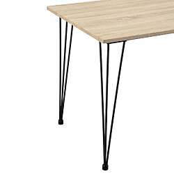 Table de Salle à Manger Kiel pour 4 Personnes Pieds Épingle à Cheveux 120 x 70 x 75 cm Effet Chêne Noir [en.casa] pas cher