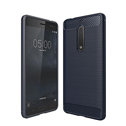 Wewoo Coque pour Nokia 5 Texture de fibre de carbone brossé antichoc TPU Housse de protection marine