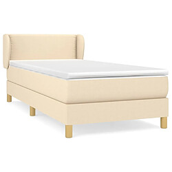 Maison Chic Structures de lit + matelas,Lit à sommier tapissier avec matelas Crème 80x200 cm Tissu -MN16935