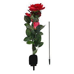 Solar Power Rose 3 LEDs Light Garden Stake Path Patio Landscape Lamp Red