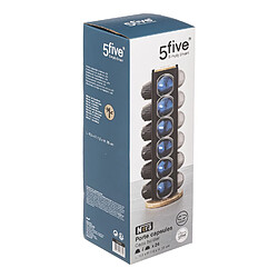 Avis Five Simply Smart Porte-capsules à café rotatif en bambou et métal pour 24 - Beige et Noir