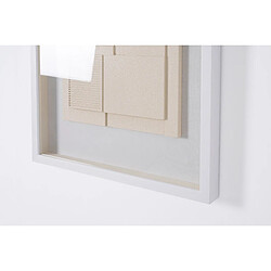 Pegane Tableau vitrine, sculpté en bois beige avec cadre blanc - Longueur 80 x Profondeur 5 x Hauteur 60 cm pas cher