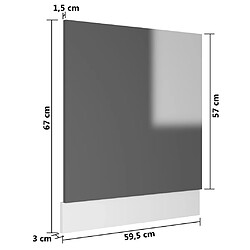 vidaXL Panneau de lave-vaisselle Gris brillant Bois d'ingénierie pas cher