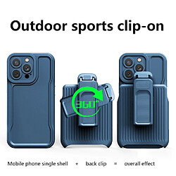 Coque en TPU anti-chocs avec béquille à clip amovible pour votre iPhone 14 Pro - bleu foncé