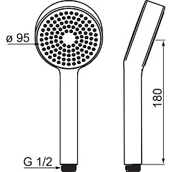 Clever Douchette HANSA Ø95mm 1 Jet Technologie de protection anti calcaire