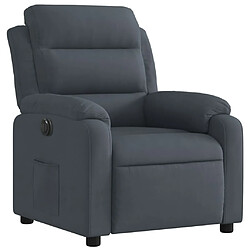 Avis Maison Chic Fauteuil Relax pour salon, Fauteuil inclinable électrique Gris foncé Velours -GKD71869